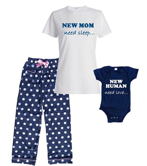 New Mom Need Sleep Pajamas And Matching New Human Need Love Baby
