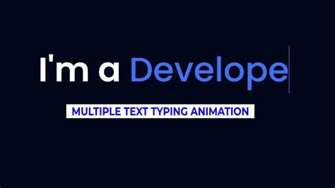 Multiple Typing Text Animation In Html Css And Javascript Youtube