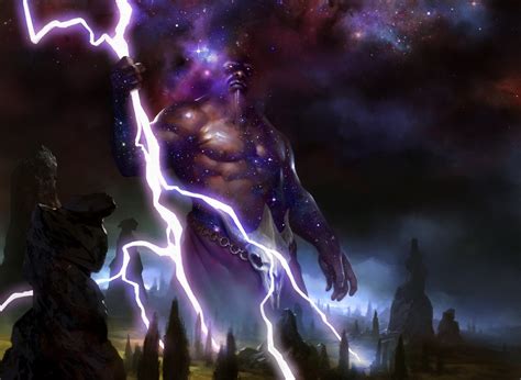 Keranos God Of Storms Mtg Art From Journey Into Nyx Set By Daarken