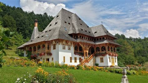 Beautiful Traditional House In Monastery Courtyard Maramures Romania