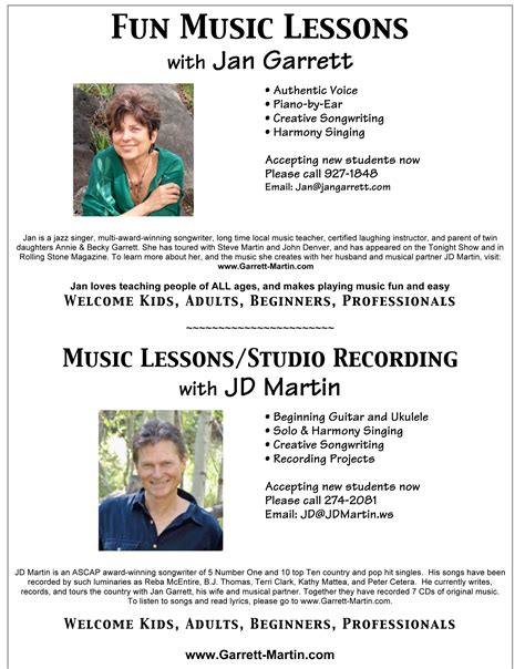 Private flute and voice lessons outside of akron, oh. Jan Garrett's Private Lessons