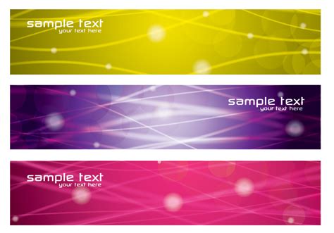 Colorful Glowing Lines Banners Psd Pack Free Photoshop Brushes At