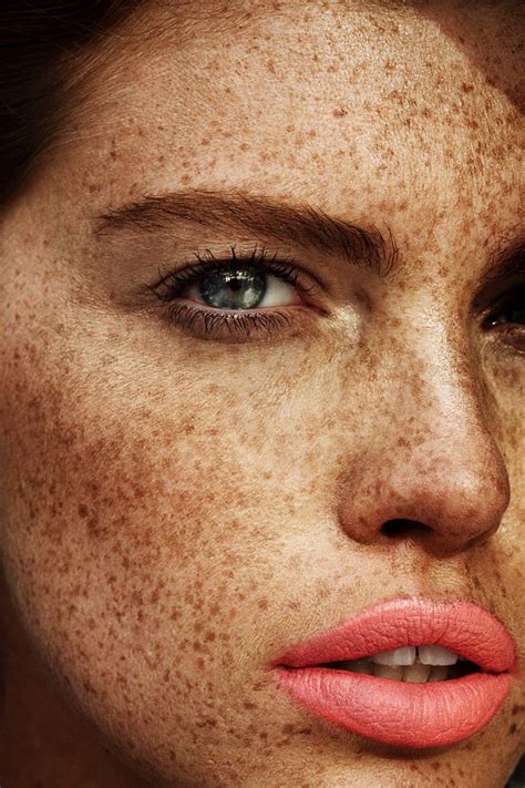 Freckles Poolside Redhead Beauty Editorial Kate Potter Model