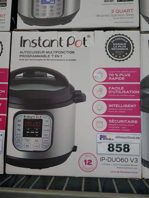 Instant Pot Ip Duo60 V3 6qt 7 In 1 Programmable Pressure Cooker