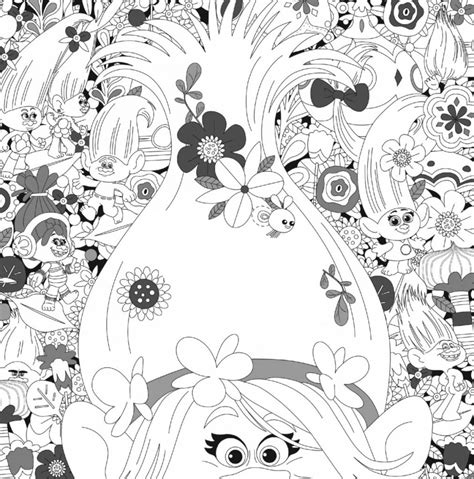 Trolls World Tour Coloring Pages for Adult - XColorings.com