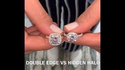 Hidden Halo Vs Double Edge Halo Ring Comparison Youtube
