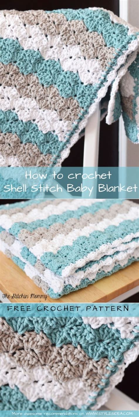 Shell Stitch Baby Blanket Free Crochet Pattern Styles Idea