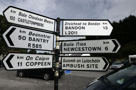 Bilingual Irish Signage Road Signs Bantry Highway Signs