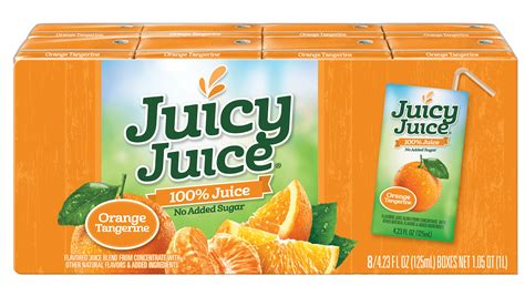 Juicy Juice Orange Tangerine Juice Single Serve Fun Box 3384 Fluid