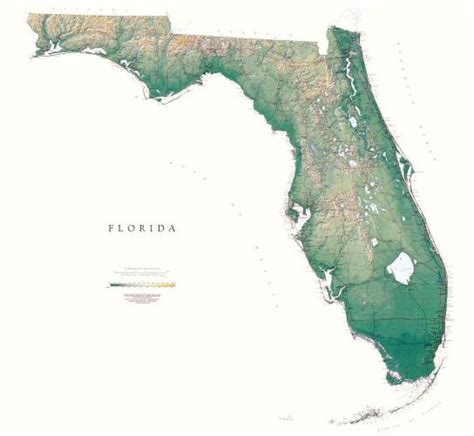 Buy Map Florida Physical Laminated By Raven Press Yellowmaps Map