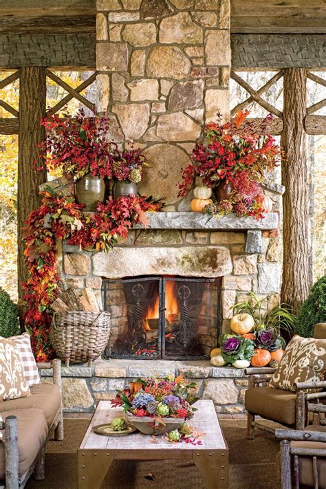 Lighting floral & greenery (1225) refine by department: 25 Fall Mantel Decorating Ideas | Fall fireplace, Fall ...