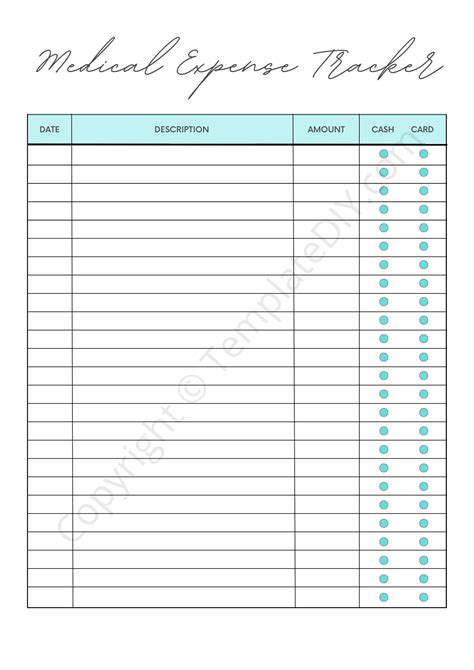 Medical Expense Tracker Printable Template In Pdf And Excel