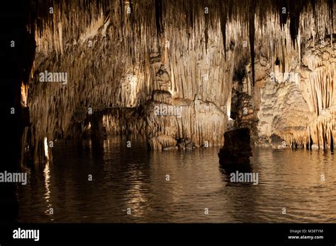 Caves Of Drach With Many Stalagmites And Stalactites Majorca Spain