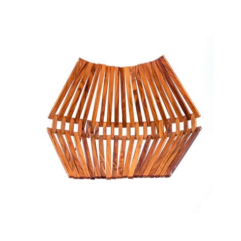Olive Wood Fruit Basket Handmade Folding Basket 11 29cm