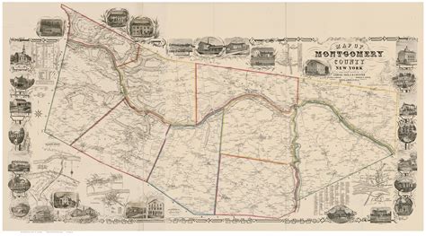Historical Pictorial Map Of York County Pennsylvania Wall