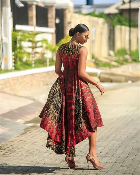 Red African Print Dresshighlow Gownred Ankara Dressafrican Image 2 African Dresses For Women