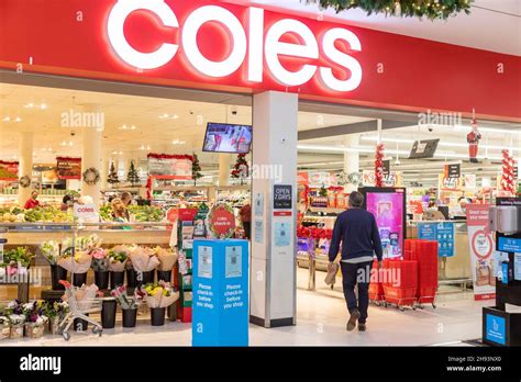 Coles Supermarket In Sydney In December 2021 With Check In Before Entry