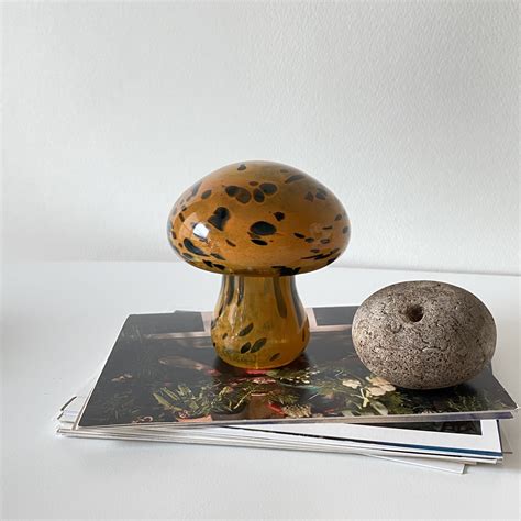 Vintage Hand Blown Glass Mushroom