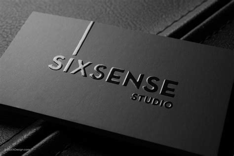 Modern Black And White Silk Business Card With Emboss And Spot Uv