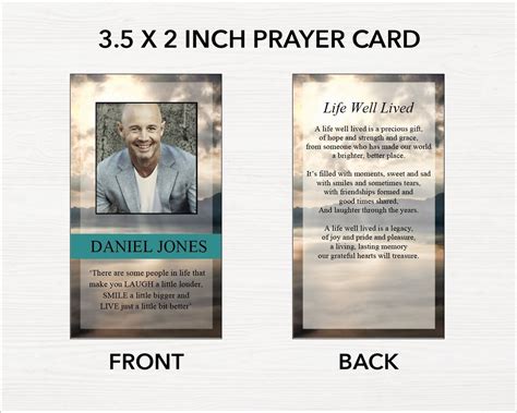 Mountain Funeral Prayer Card Funeral Templates