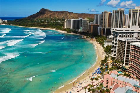 Waikiki океан пляж волны Beach Hawaii Обои для рабочего стола