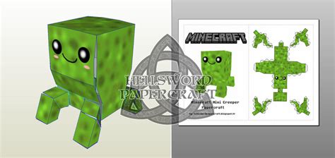 Minecraft Chibi Creeper Papercraft Preview By Hellswordpapercraft On