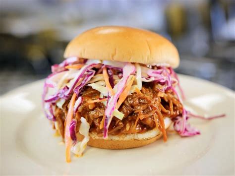 Pulled Pork Sandwich With Bbq Sauce And Coleslaw Recipe Amanda