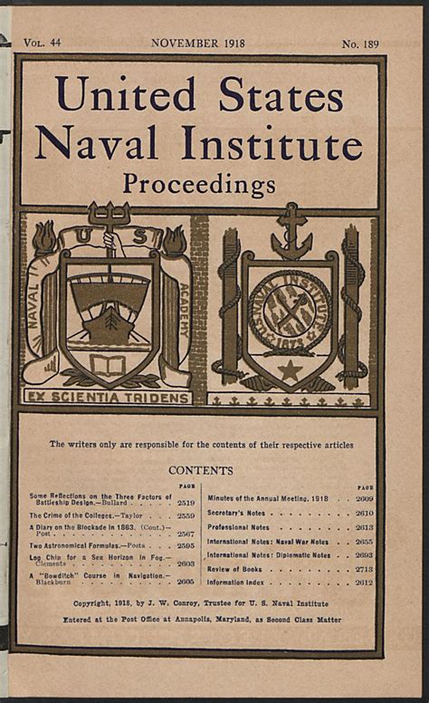 Proceedings November 1918 Vol 4411189 Us Naval Institute