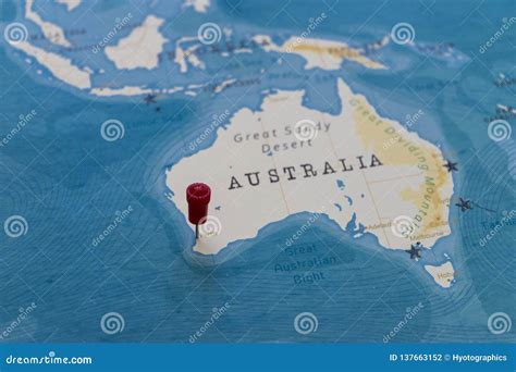 A Pin On Perth Australia In The World Map Stock Photo Image Of