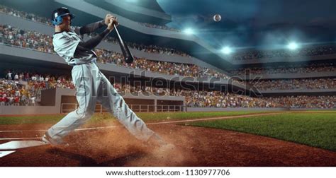 Baseball Player Bat Ball On Professional Stock Photo Edit Now 1130977706