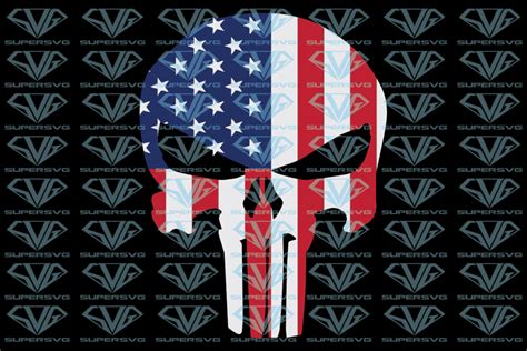 Punisher Skull American Flag Skull Decal All Aboard Cute Poster