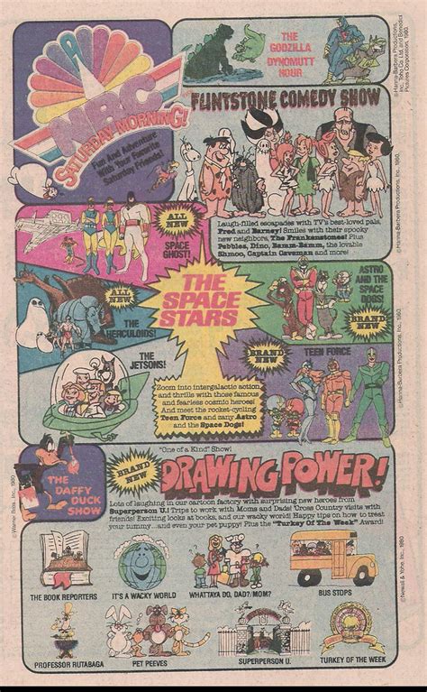 Nbc Saturday Morning Cartoons Ad 1980 The 1980 Nbc