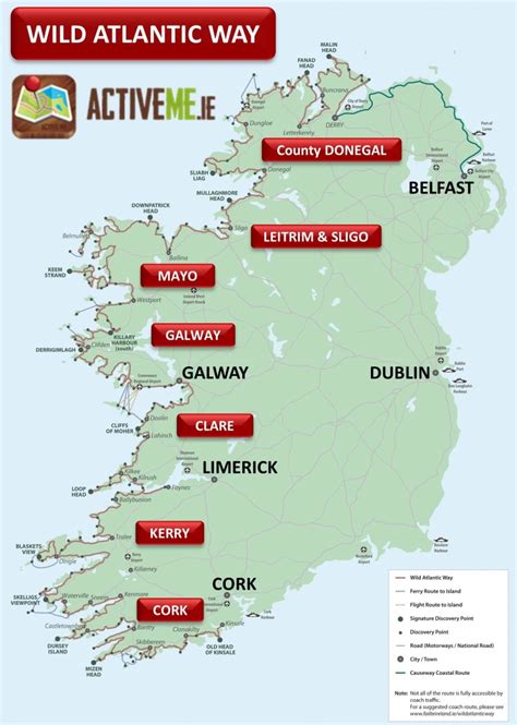 Wild Atlantic Way Route Map And Guide Scenic Drive West Of Ireland