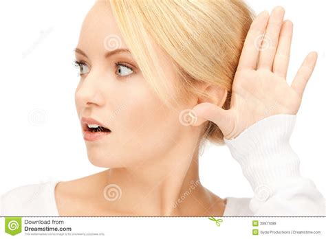 Woman Listening Gossip Stock Image Image Of Hear Lovely 39971099