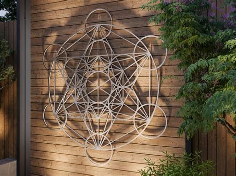 Metatron Cube Outdoor Metal Wall Art Large Outdoor Sculpture Sacred