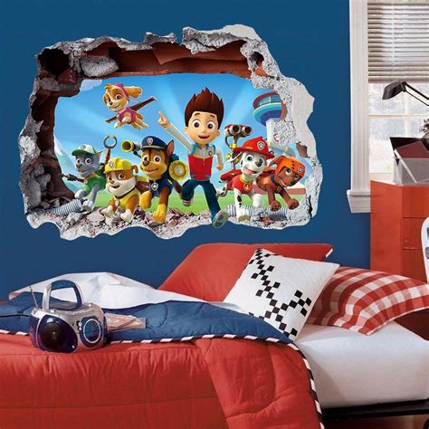 Your child will be ready to save the day in a room decorated with paw patrol essentials from kohl's! Paw Patrol Smashed Wall Sticker 3D Bedroom Kids Boys Wall ...