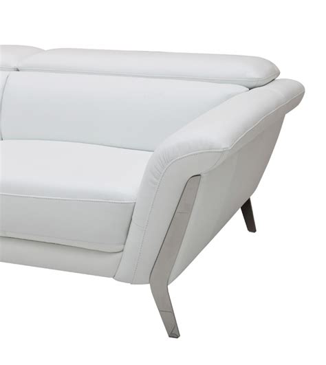 Modern White Upholstered In Italian Leather Sofa Set New York New York