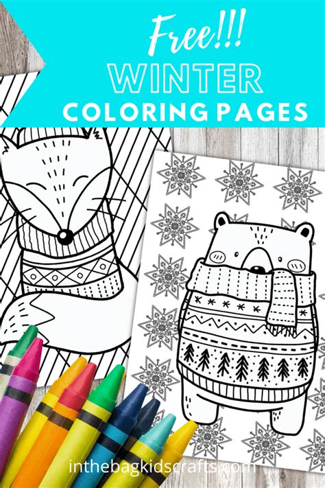 Winter Animal Coloring Pages FREE! • In the Bag Kids' Crafts