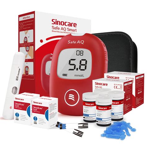 Buy Sinocare Diabetes Testing Kit Blood Glucose Monitor Safe Aq Smart