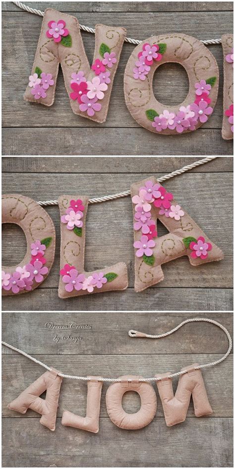 Hello there!today i am going to show you how to cut out alphabet easily without using template, just fold and cut it!you can use any size of rectangles. Felt name banner, nursery decor, personalized gift, felt ...