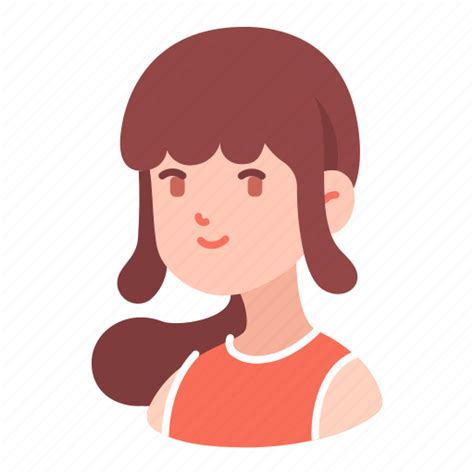 Avatar Girl People Ponytail Portrait Teenager Woman Icon
