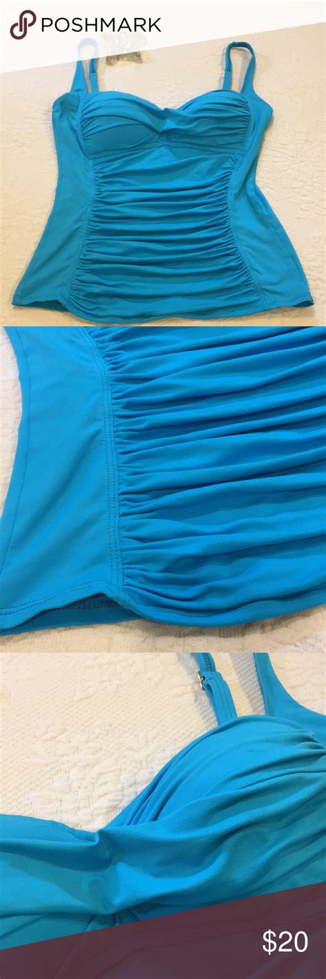 La Blance Turquoise Tankini Top Size 4 Thus Bathing Suit Tankini Top Is