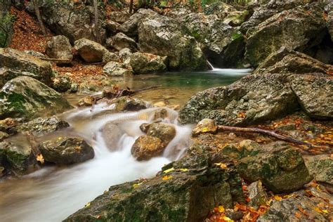 Beautiful Autumn Landscape With Mountain River Stock Image Image Of