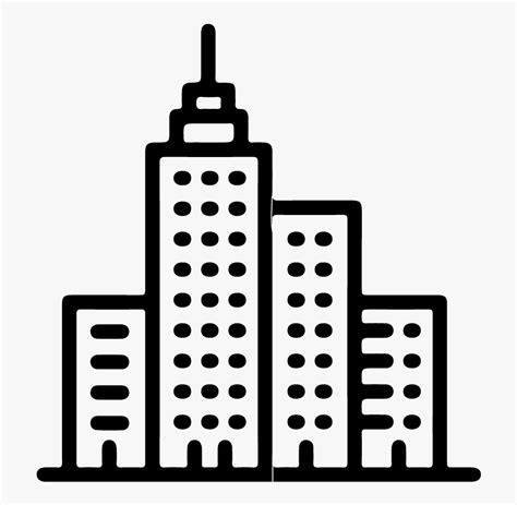 City Building Clipart Black And White Png