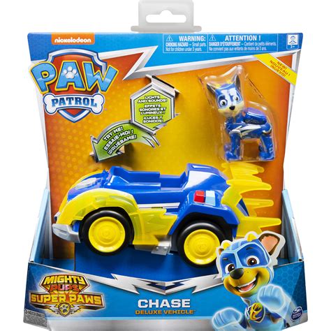 Paw Patrol Mighty Pups Super Paws Chase Deluxe Vehicle Bnib Lights My
