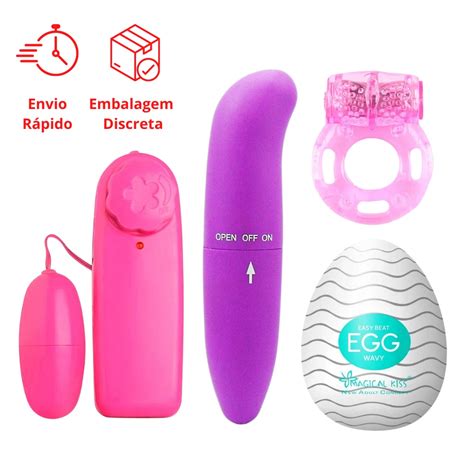 Kit Vibrador Feminino Golfinho Bullet Egg Masturbador E Anel Sex Shop Shopee Brasil