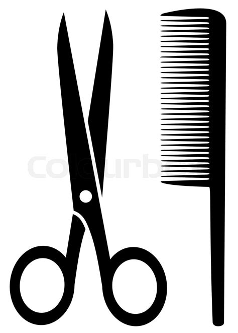 Isolated Comb And Scissors Stock Vector Colourbox