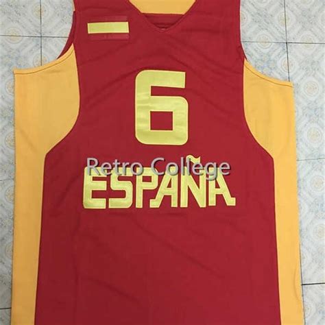 Xflsp 6 Ricky Rubio Team Spain Retro Throwback Stitched Embroidery