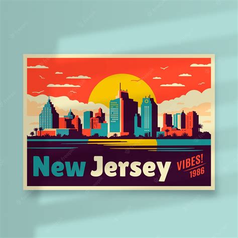 Free Vector Flat Design New Jersey Postcard Illustration
