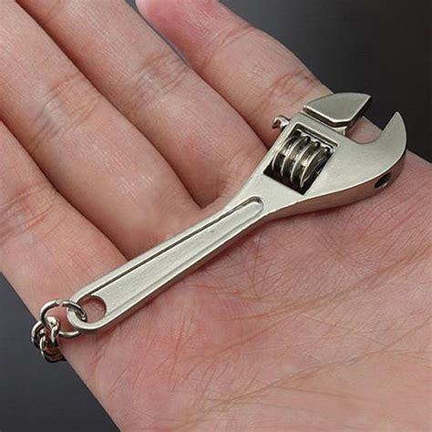 2pcs Creative Tool Wrench Spanner Model Keychain Key Ring Metal
